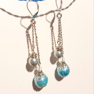 Silver Holiday Dangle Earrings